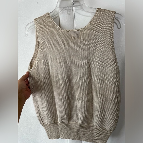 FIA ITALIA HANDLOOMED WOMEN'S TANK TOP KNITTED FABRIC. TAN, size S - Picture 7 of 15